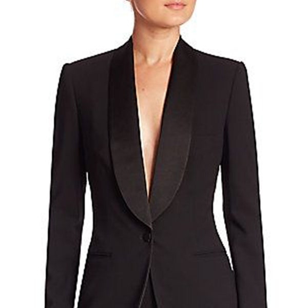 Women's two piece tuxedo in black color/women's two piece suit/Women's office wear suit/business wear suit.