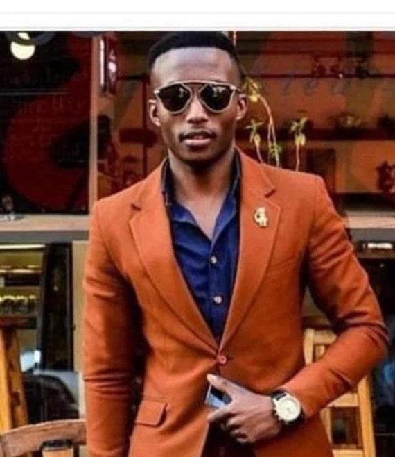 Men s Business Suit in Rust Color men Two Piece Suit men s Suit