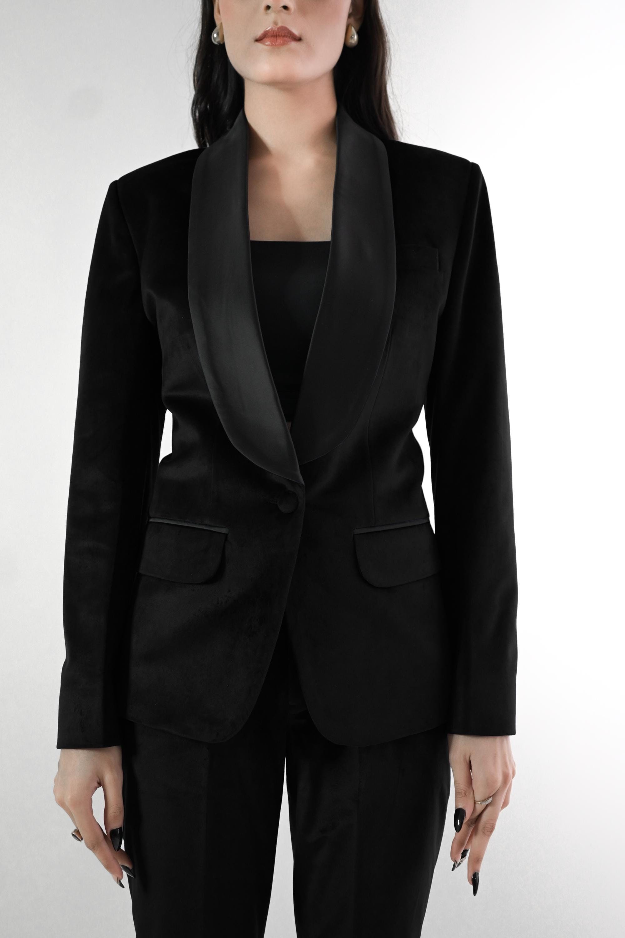 Women's Gold Velvet 2 Piece Pant Suit Double Breasted Size L NWOT
