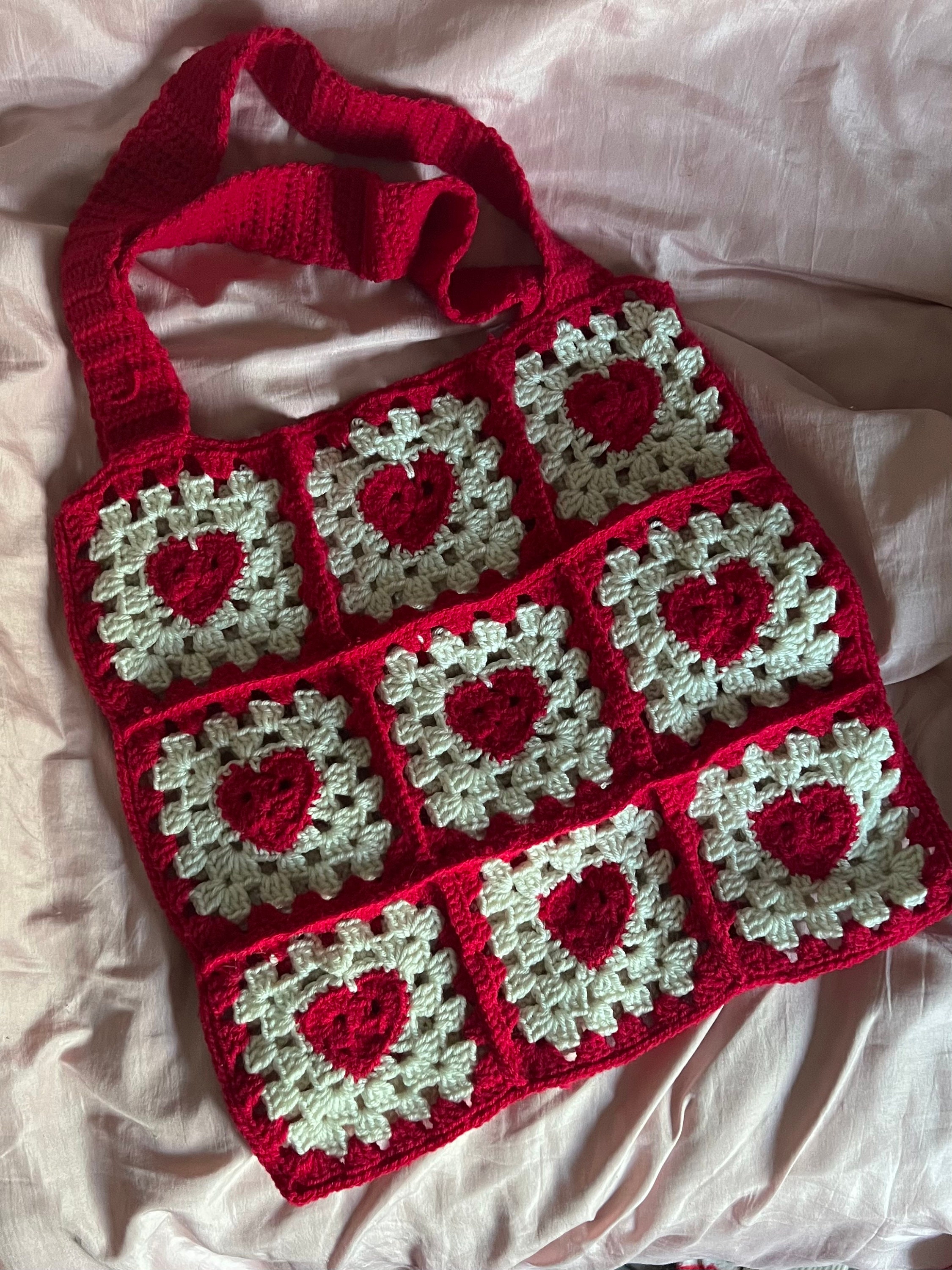 1pc Large Capacity Heart Shaped Crochet Tote Bag, Multifunctional For Beach  Or Daily Commute