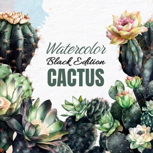 Cactus Watercolor Clipart, Digital Art, Watercolor Art, Digital Clipart, Artwork, Print, Instant Download, PNG