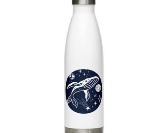 Space Whale Stainless Steel Water Bottle