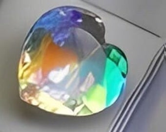 20 Ct AAA + Mystic Topaz Heart Shape Rainbow Color Certified Loose Gemstone Multicolored Quartz Best Personalized Gift