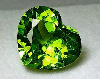 Precious 8.0 Ct Extremely Rare Certified Natural Peridot Stone Excellent Green Peridot Heart Cut High Quality | Free Standard Delivery |