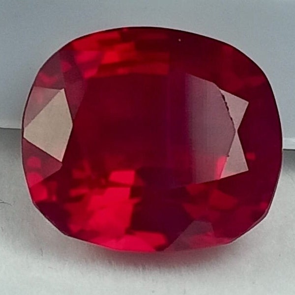 7 Ct Untreated CERTIFIED Natural Ruby Cushion Cut Mozambique Pigeon Blood Red Ruby Loose Gemstone For Rings/ Jewells Free Standard Delivery