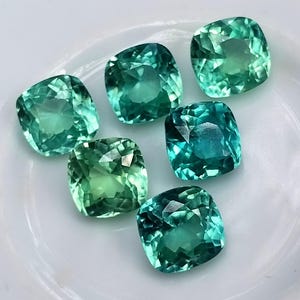 7 Pcs Extremely Rare Certified Natural Grandidierite bluish green Montana Cushion Cut Beautiful Cut Loose Grandidierite Gemstone For Jewelry