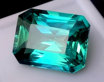 Certifié extrêmement rare AAA + de 7 carats en forme d&#39;émeraude du Montana verdâtre naturelle Grandidiérite belle coupe en vrac Grandidiérite bijoux en pierres précieuses