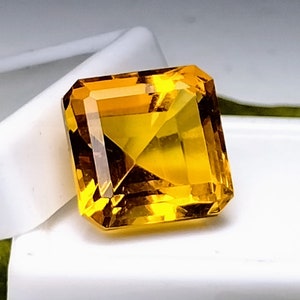8 Ct AAA + Orange Topaz Square Shape Certified Loose Topaz Gemstone ...