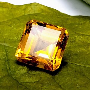 8 Ct AAA + Orange Topaz Square Shape Certified Loose Topaz Gemstone ...