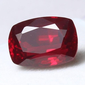 Rubí natural certificado de 7 quilates, forma de cojín, rubí rojo sangre de paloma de Birmania, regalo, piedra preciosa suelta, corte princesa, regalo personalizado para ella/él