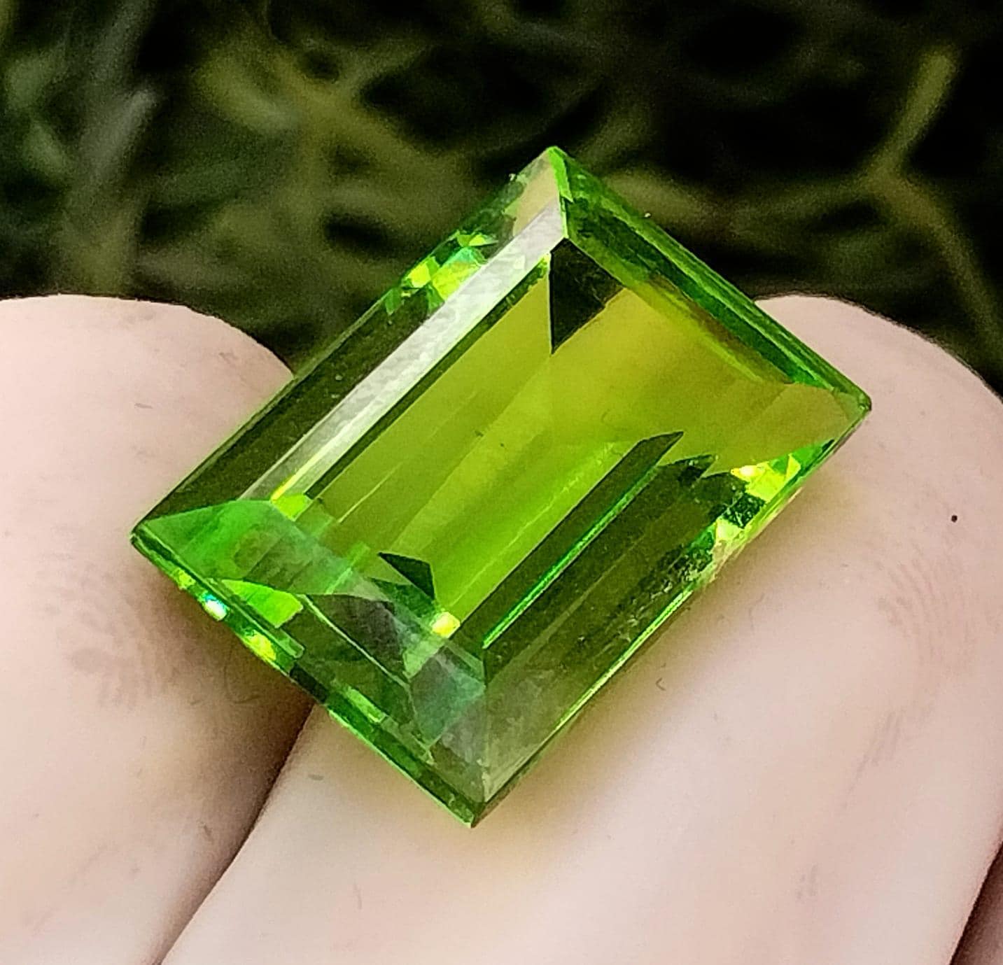 Precious 9 Ct Extremely Rare Certified Natural Peridot Stone Excellent Green Peridot Emerald Cut High Quality | Free Standard Delivery |