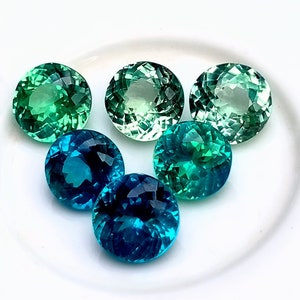 7 Pcs Extremely Rare Certified Natural Grandidierite bluish green Montana Round Shape Beautiful Cut Loose Grandidierite Gemstone For Jewelry