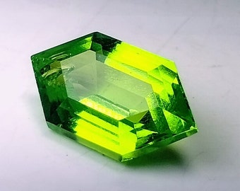 Precious 7 Ct Extremely Rare Natural Peridot Stone Excellent Green Peridot fancy Cut CERTIFIED High Quality Free Standard Delivery