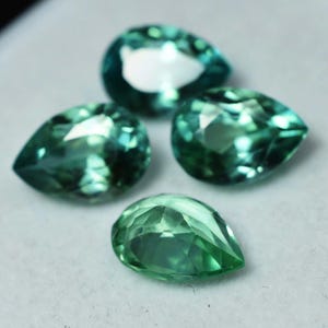 4 piezas de grandidierita natural AAA+ extremadamente rara, talla pera, grandidierita azulada de Montana, joyería de gemas sueltas