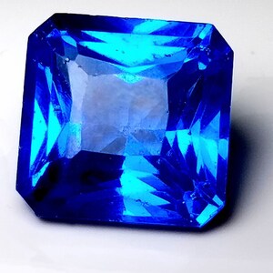 30 Ct AAA+ Certified Teal Sapphire Cube Shape Blue Sapphire