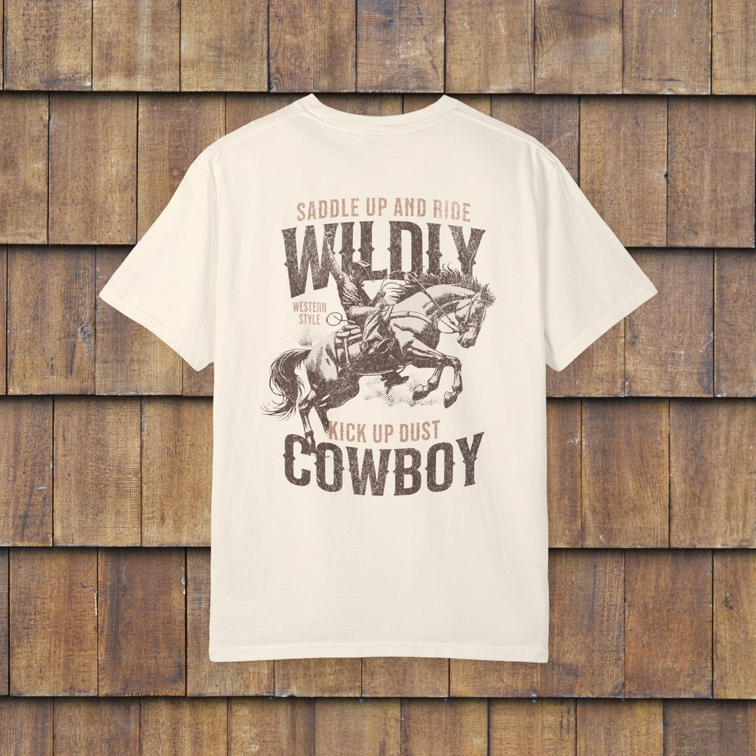 Cowboy Graphic Round Neck Half Sleeve T-Shirt