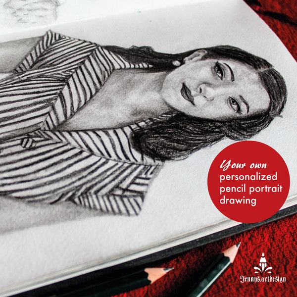 Personalisierte Porträt-Bleistiftzeichnungen: Einzigartige Kunstwerke auf Bestellung, Benutzerdefiniert, kundenspezifisch, individuell