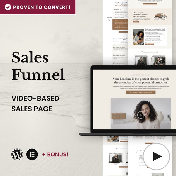 Sales Page Template I Coaching & Online Course Creatora I Elementor Sales Funnel Template I Landing Page Elementor I Sales Page Wordpress
