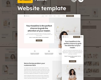 Kit de plantillas Elementor Pro: Sitio web femenino de WordPress para coaches, creadores de cursos y vendedores de productos digitales