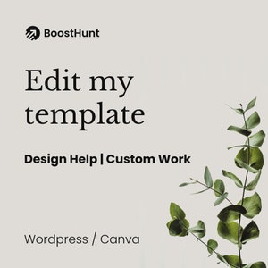 Custom Work for Wordpress and Canva templates I Add-On Service I Edit My Template