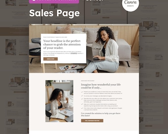Canva Sales Page Template: Minimalist Website for Coaches