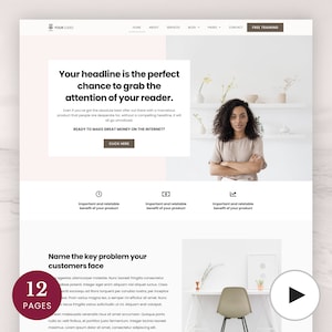 Website Wordpress Template I Elementor Pro Website Template Kit I Feminine WordPress Elementor I Sales Page Template