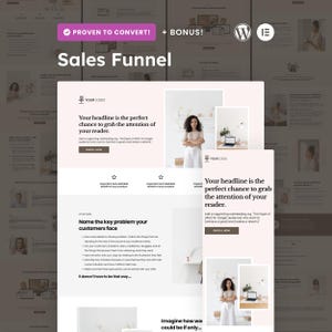 Modelo de funil de vendas Elementor Pro feminino para treinadores e criadores