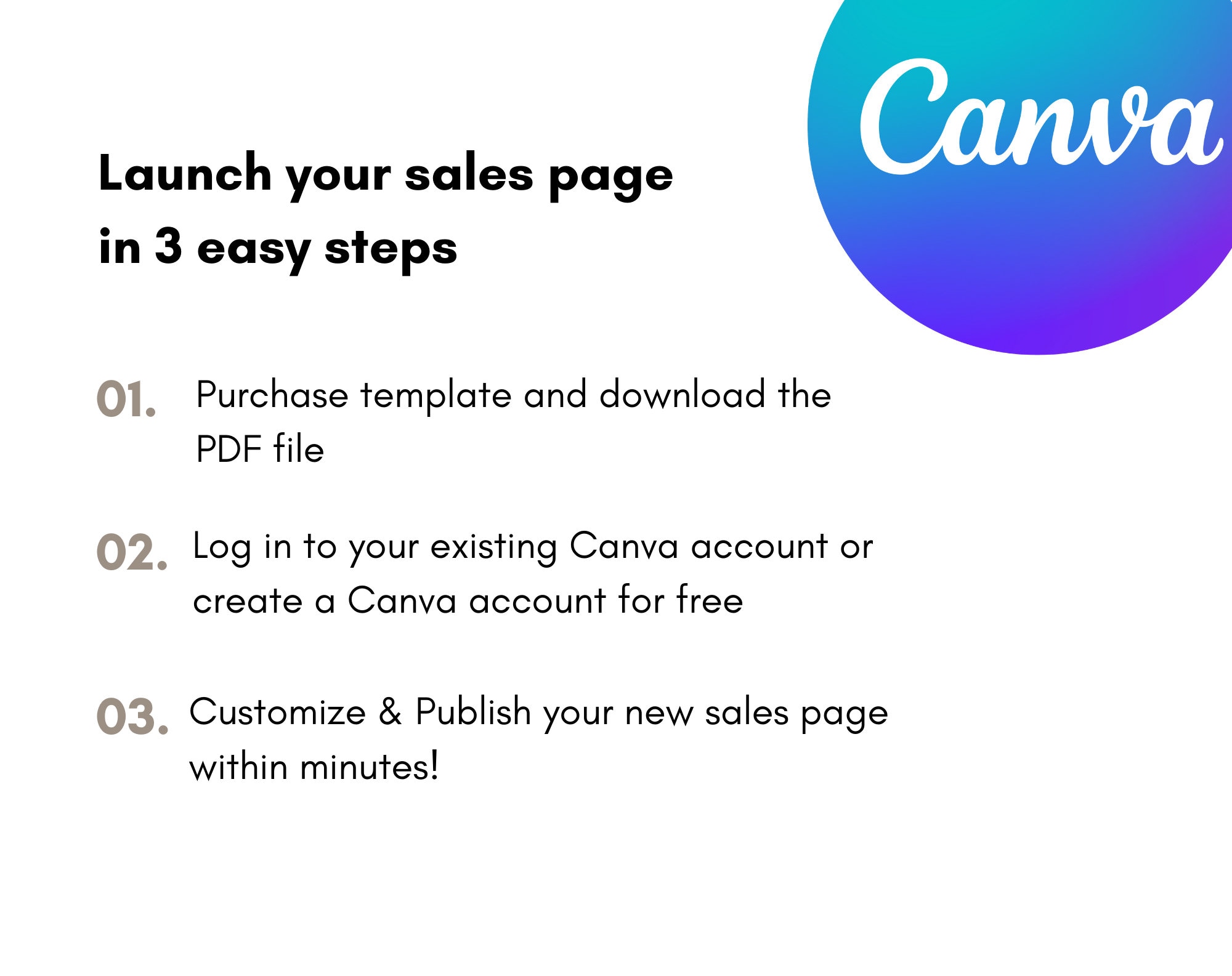 Sales Page Template Canva Website Landing Page Template for Canva I