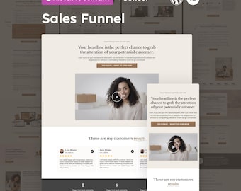 Sales Funnel Template | Elementor Pro WordPress | Video-Based Sales Page  | Business Coach, Online Course, Digital Product