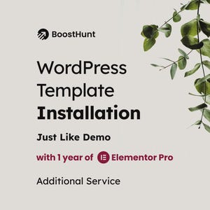 Add on - Wordpress Elementor Template Installation with 1 year Elementor Pro plugin included
