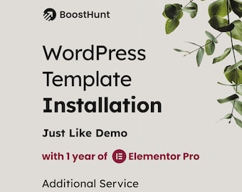 Complemento: Instalación de plantilla Elementor de Wordpress con complemento Elementor Pro de 1 año incluido