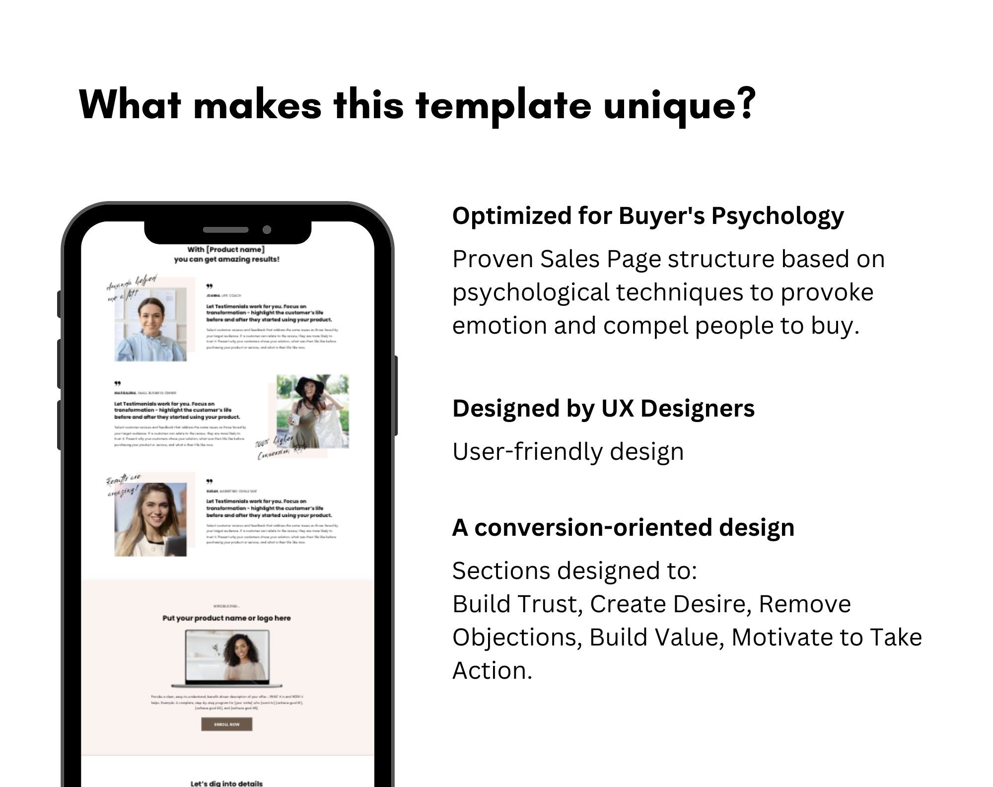 Sales Page Template Canva Website Landing Page Template for Canva I