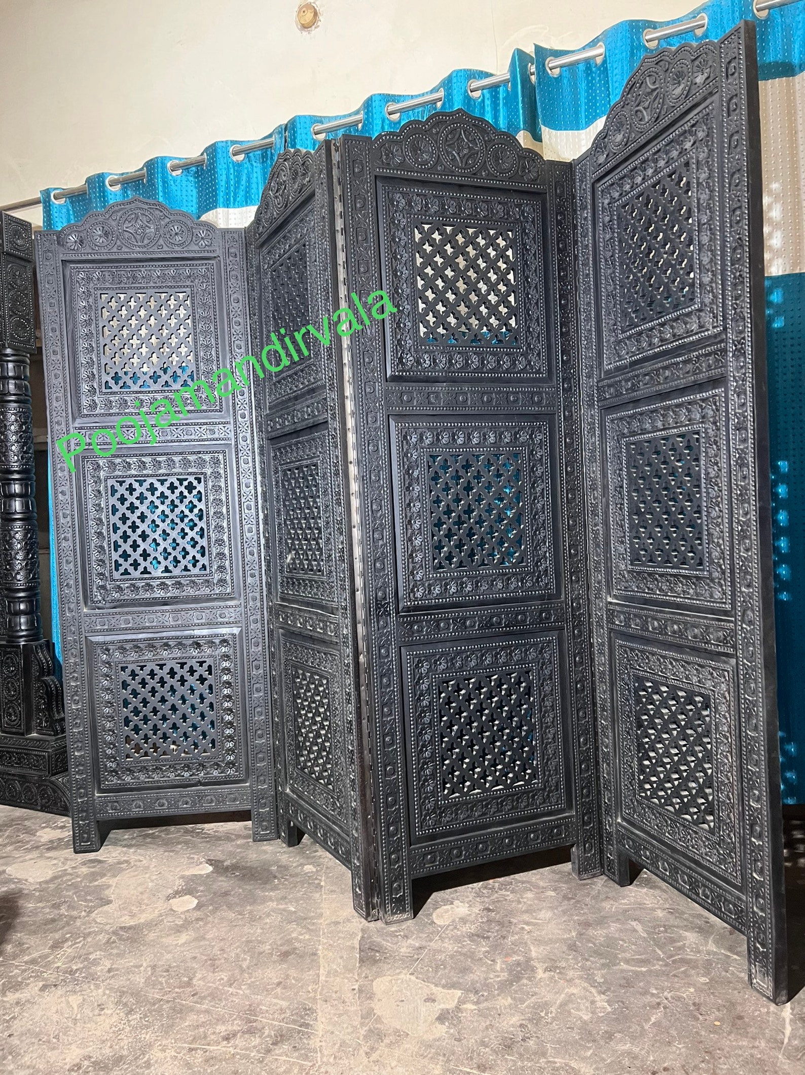 Hand Carved Solid Teak Wood Room Divider Handmade Room Etsy