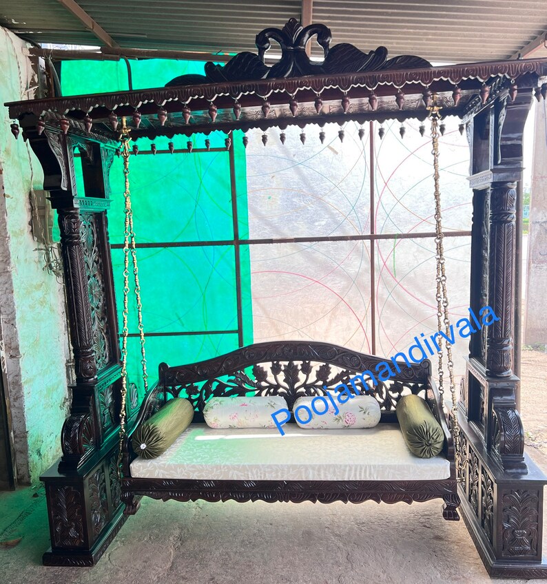 Natural Teak Wood Swing Carved Swing Jhula for Home Indoor Swing Etsy