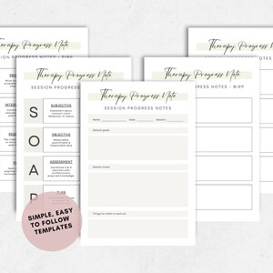 Therapy Progress Note Template: 7-Page Psychotherapy Forms (PDF)