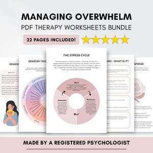 Distress Tolerance Worksheet Bundle: Stress Cycle & Emotional Processing (PDF Digital Download)