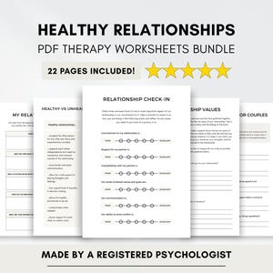 Hojas de trabajo para terapia de pareja: Relación y comunicación saludables (Descarga digital en PDF)