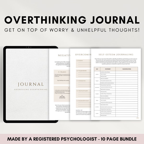 Overthinking Worksheets Etsy Overthinking Worksheets Etsy