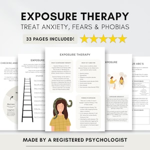 Exposure Therapy Worksheets: Anxiety, Phobias and Fear Management (PDF Digital Download)