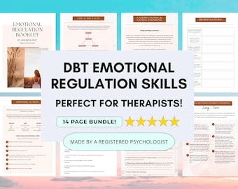 DBT Emotional Regulation Worksheets Bundle: Therapy Tools (PDF Digital Download)