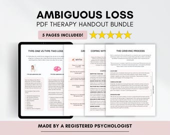 Ambiguous Loss Worksheets: Grief & Loss Therapy Resource (PDF Digital Download)