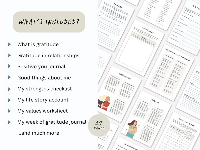 Gratitude Worksheets for Adults and Teens