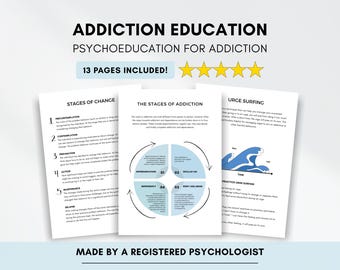 Addiction Education Worksheets: Motivational Interviewing, Sobriety (PDF Printable/Fillable)