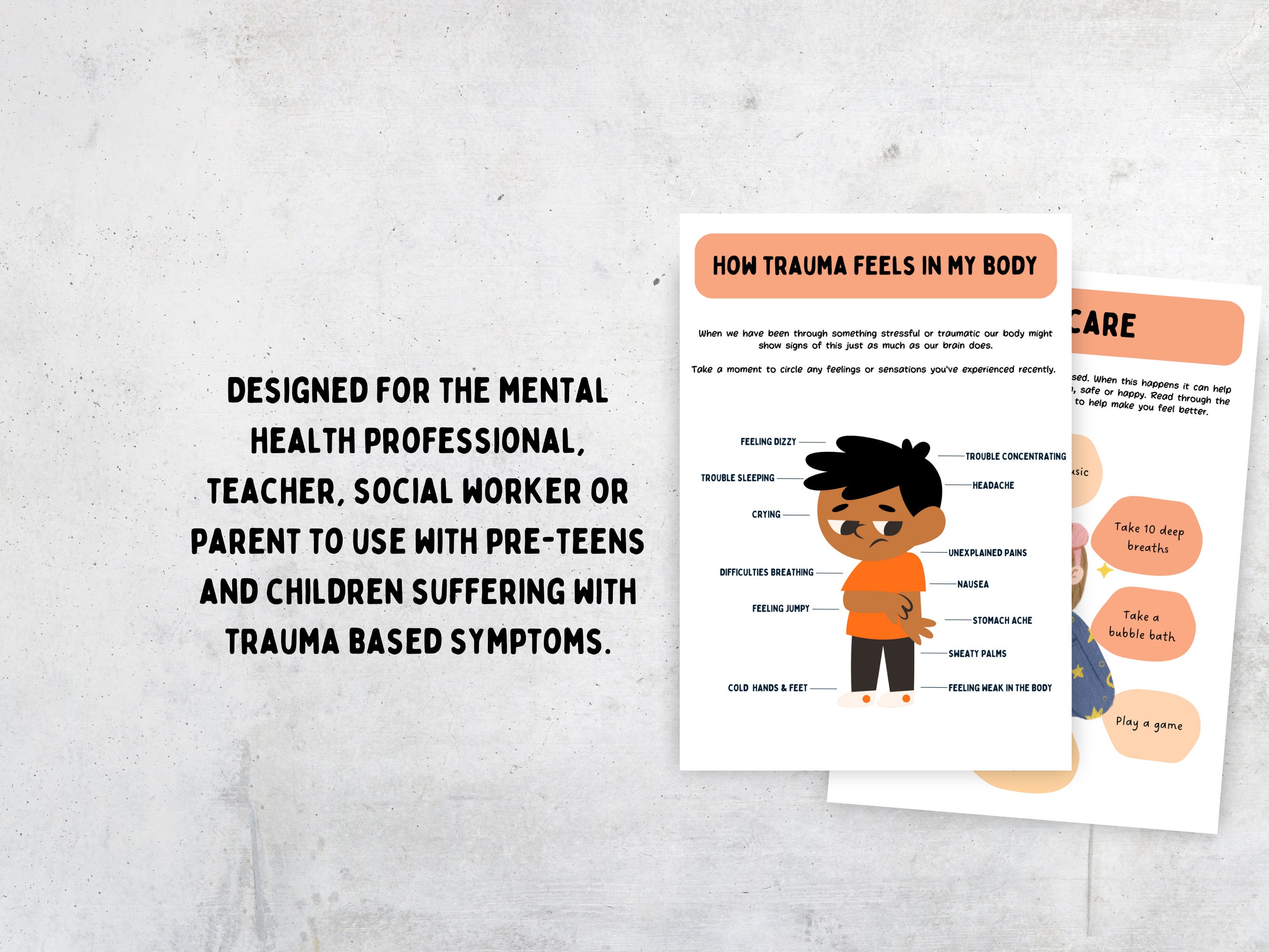 Trauma PTSD Worksheets for Kids Kids Trauma Therapy Cards & PTSD Coping