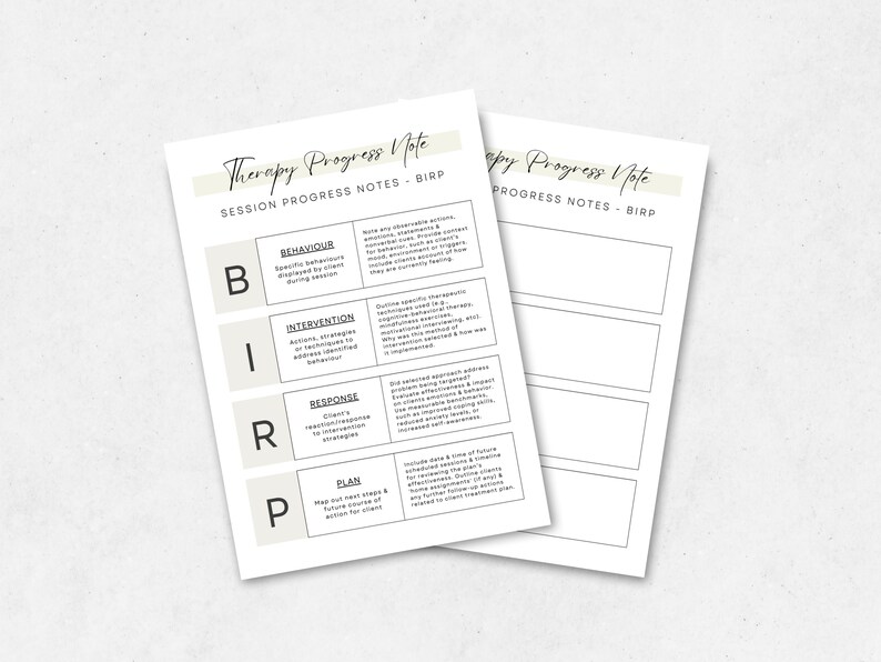 Therapy Progress Note Template: 7-Page Psychotherapy Forms (PDF)