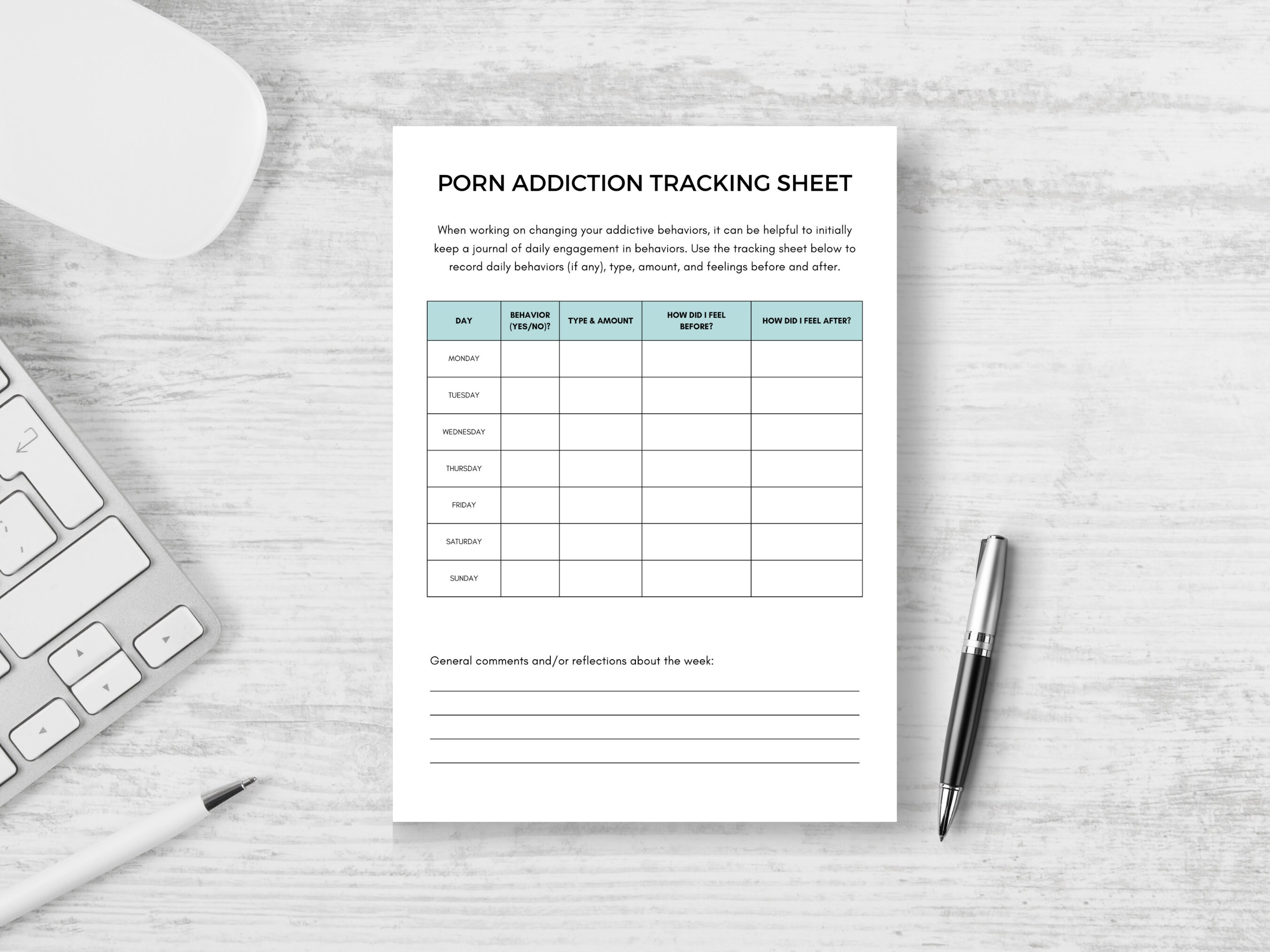 Adult Content Addiction Worksheets With CBT & Motivational Interviewing ...