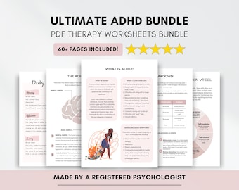 Paquete para terapeutas de TDAH: Hojas de trabajo para diagnóstico tardío en adultos y adolescentes (descarga digital en PDF)