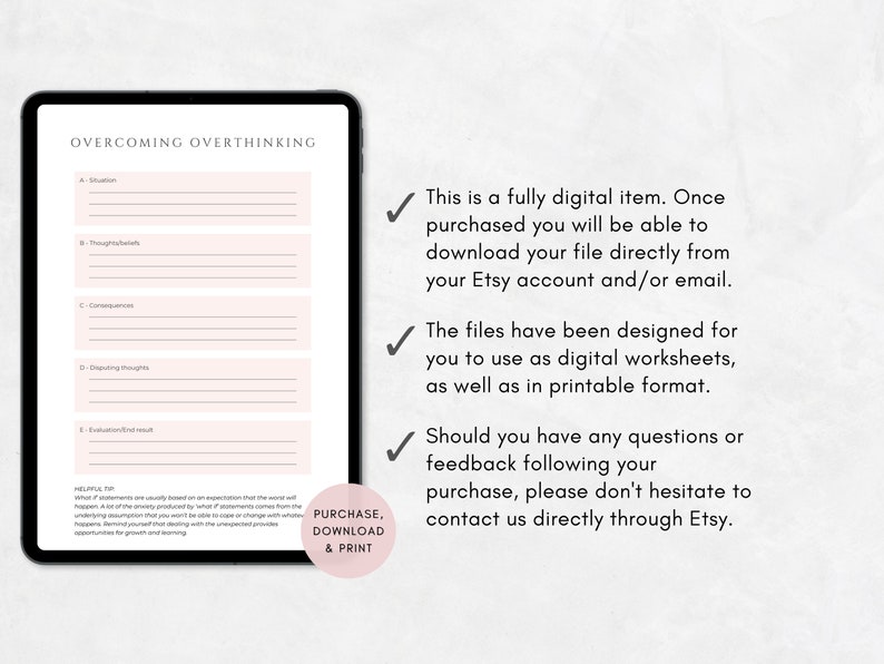 Overthinking Journal for Stress Management