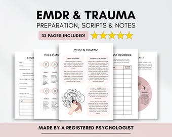 EMDR for Trauma Worksheets with PTSD and Stress Response Therapy (PDF Digital Download)