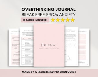 Overthinking Journal for Stress Management & Overcoming Anxiety (PDF Digital Download)